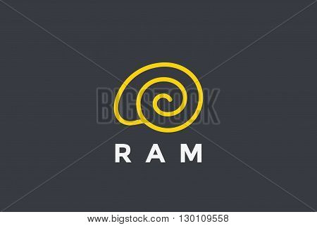 Ram Logo abstract vector template linear style. Logotype icon.
