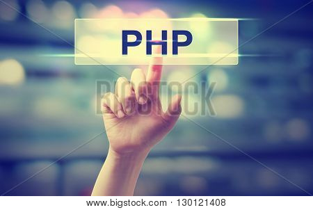 Php Concept With Hand Pressing A Button