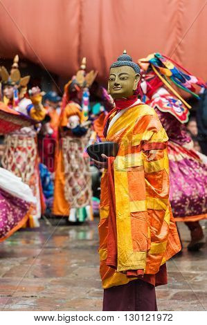 Buddha At Jakar Festival In Bhutan