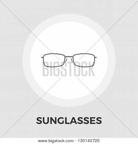 Sunglasses icon vector. Flat icon isolated on the white background. Editable EPS file. Vector illustration.