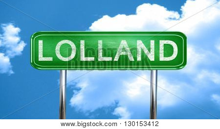 Lolland vintage green road sign with highlights