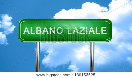 Albano laziale vintage green road sign with highlights