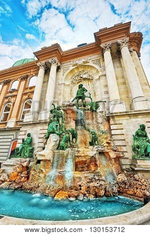 Matthias Fountain-is A Monumental Fountain Group In The Western Forecourt Of Buda Castle, Budapest.