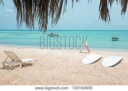 Palm Beach on Aruba island in the Caribbean