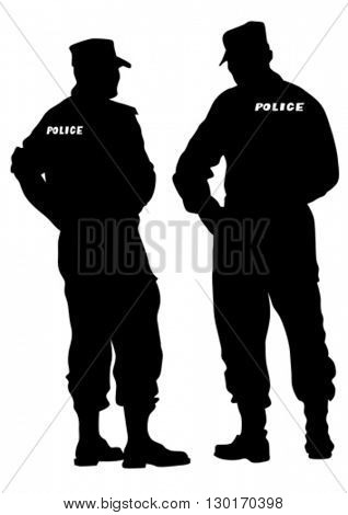 People of special police force on white background