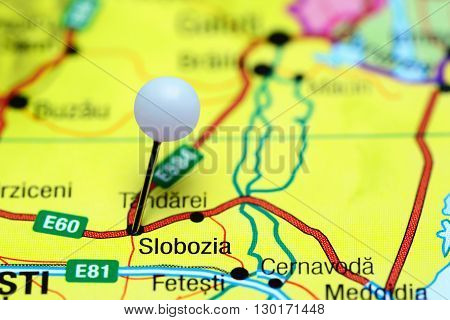 Slobozia pinned on a map of Romania