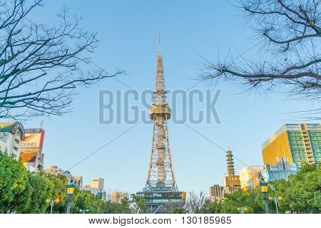 NAGOYA, JAPAN - FEB 07: Oasis 21 in Nagoya, Japan on FEB 07, 2016. A shopping complex nearby Nagoya Tower, its large oval glass roof structure floats above ground level