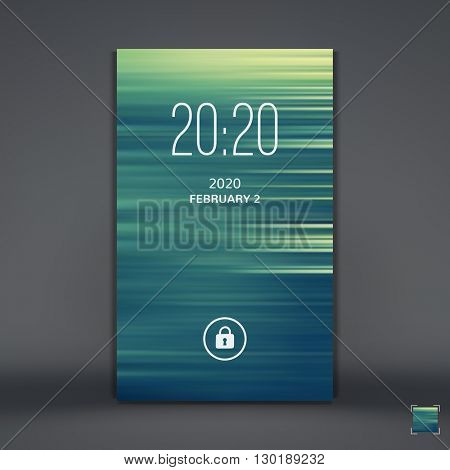 Modern Lock Screen for Mobile Apps. Mobile Wallpaper. Vector Illustration.