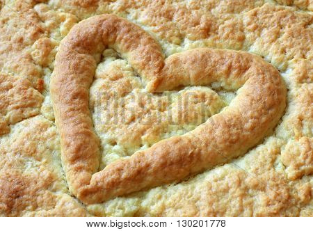 Heart on the pie for Valentine's Day Anniversaries and Birthdays.