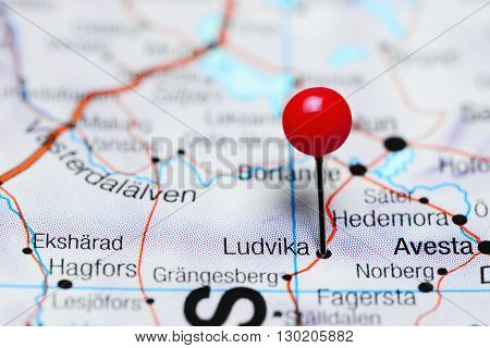 Ludvika pinned on a map of Sweden