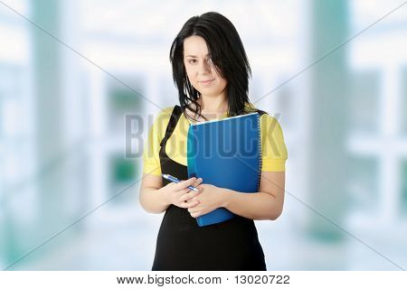 Young corpulency student  woman