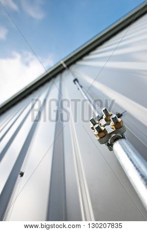 Detail of lightning conductor on the wall