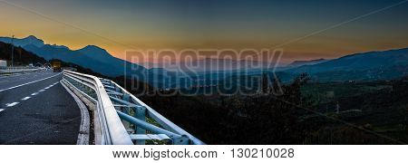 An italian landscape seen from the motorway