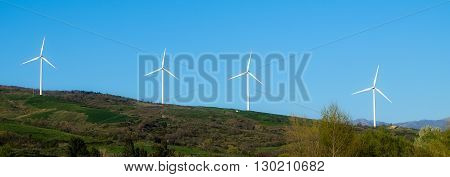 Ecological electricity generation: windfarm near Salerno Italy