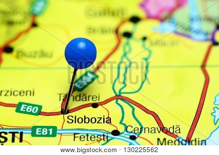 Slobozia pinned on a map of Romania