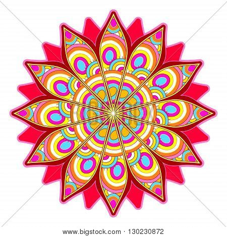 Bright abstract pattern, mandala. Vector design template for art.