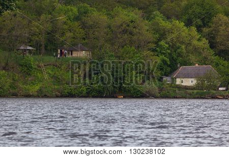 Beautiful wooden house near the river Dniepr