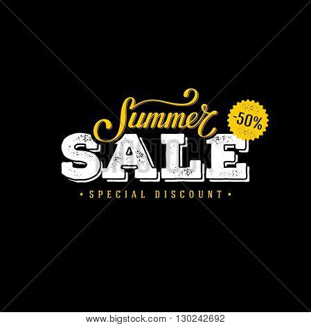 Summer Sale banner. Vintage design. Vector illustration.