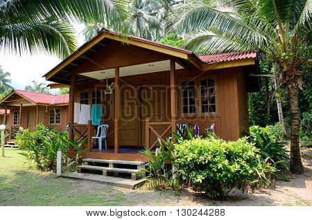 Tioman Island/Malaysia - September 2012: Juara beach resort on the Juara beach, Tioman Island, Malaysia.