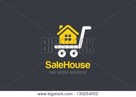 Real Estate Logo design vector template. Sale cart House icon.