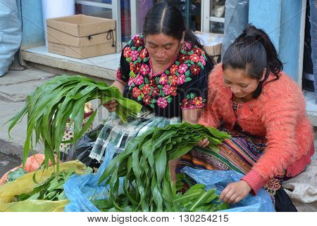 CHICHICASTENANGO GUSTEMALA APRIL 29 2016: Portrait of a Mayan woman. The Mayan people still make up a majority of the population in Guatemala,