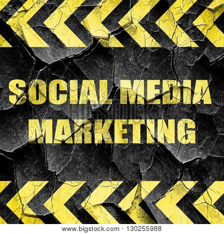 social meda marketing, black and yellow rough hazard stripes