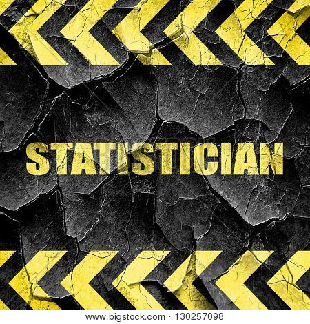 statistician, black and yellow rough hazard stripes