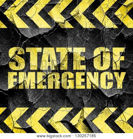 state of emergency, black and yellow rough hazard stripes
