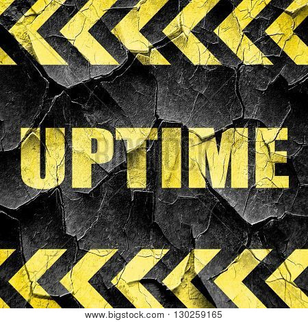 uptime, black and yellow rough hazard stripes