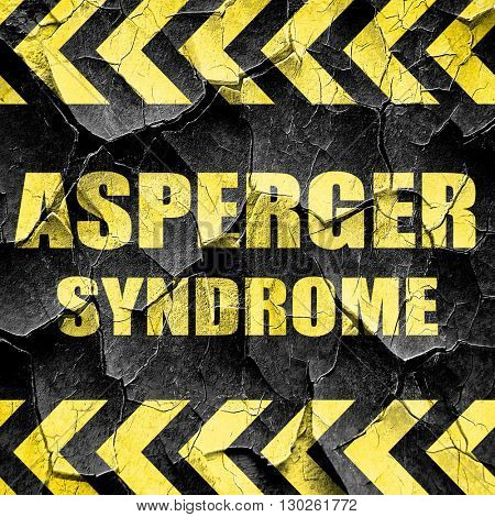 Asperger syndrome background, black and yellow rough hazard stri