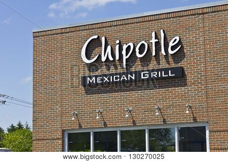 Indianapolis - Circa May 2016: Chipotle Mexican Grill Restaurant. Chipotle is a Chain of Burrito Fast-Food Restaurants VIII
