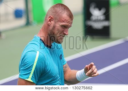Bangkok Thailand - May 17 2016: Sam Groth is an Australian professional tennis player. KPN Renewables Bangkok Open 2016 at Rama Gardens Hotel.