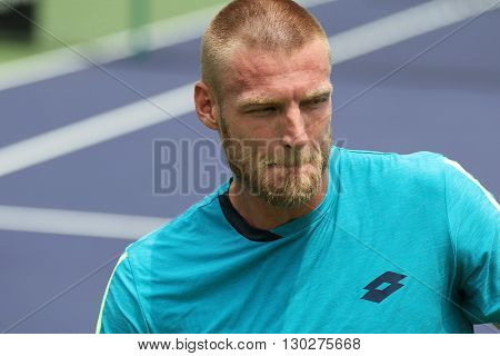 Bangkok Thailand - May 17 2016: Sam Groth is an Australian professional tennis player. KPN Renewables Bangkok Open 2016 at Rama Gardens Hotel.