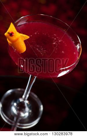 Cosmopolitan - Alcoholic Cocktail made from Vodka, Cointreau, Lime Juice and Cranberry Juice