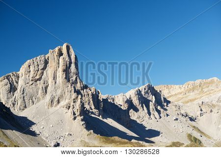 Aiguilles du Ansabere in Lescun Cirque. Aspe Valley, Pyrenees, France.
