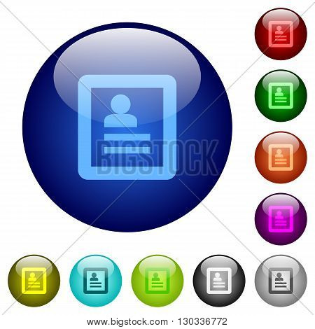 Set of color user profile glass web buttons.