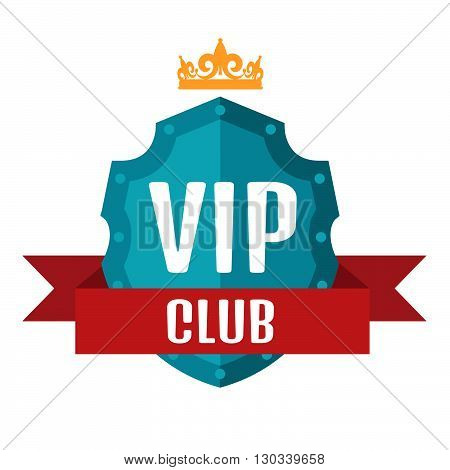 VIP club logo in flat style. Stock vector. Vector illustration.