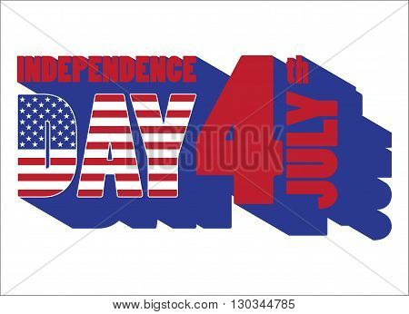 American independence day design isolated on white, vector illustration