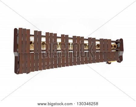 Marimba isolated on white background 3d rendering