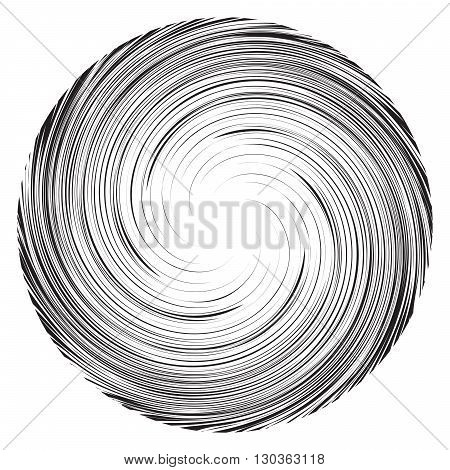 Vortex speed lines background. Swirl radial storm in manga or pop art style. Collapsar on white.