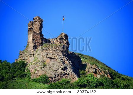 Ruins of the nedieval fortress of Siria, Romania