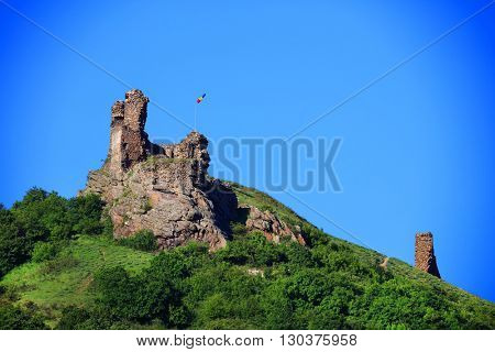 Ruins of the nedieval fortress of Siria, Romania