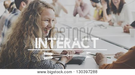 Interact Connect Socialize Mingle Concept