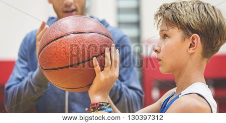 Team Teamwork Basketball Training Game Concept