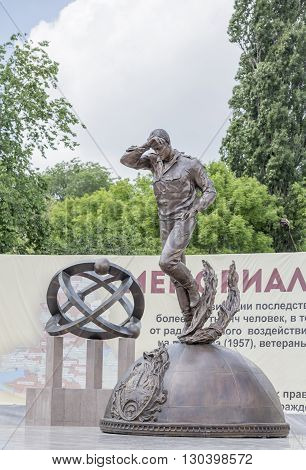 Rostov-on-Don Russia- May 142016: Memorial Heroes of Chernobyl Gloryis open to the 30 th anniversary of the accident. Sculptor Sergei Isakov.