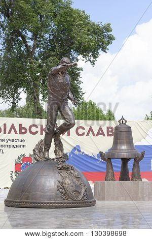 Rostov-on-Don Russia- May 142016: Memorial Heroes of Chernobyl Gloryis open to the 30 th anniversary of the accident. Sculptor Sergei Isakov.