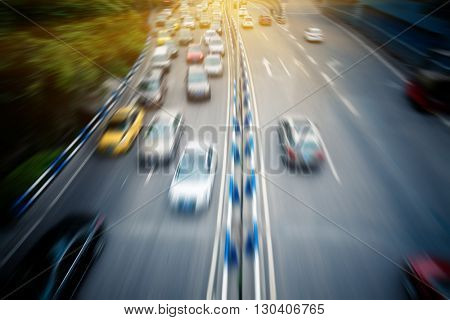 traffic through city, cityscape of china.