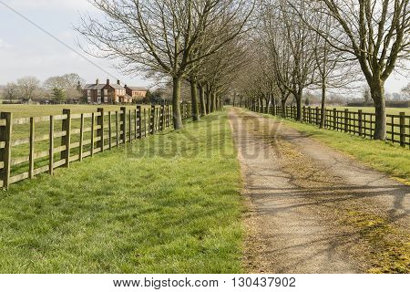 An image of a country farm situated in the beautiful countryside of Leicestershire England UK
