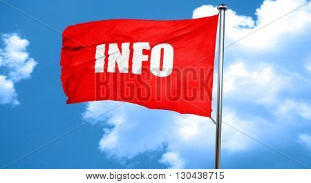 info, 3D rendering, a red waving flag