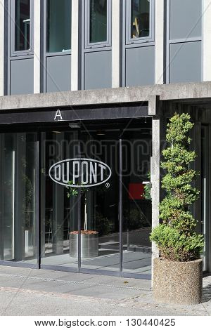 Aarhus, Denmark - May 16, 2016: Du Pont offices in Aarhus, Denmark. DuPont is one of America's most innovative companies and it is an American chemical company that was founded in July 1802 as a gunpowder mill.